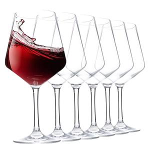 16-ounce Unbreakable Wine Glasses-Acrylic Plastic Stem Wine Glasses, set of 6-All Purpose,Red or White Wine Glass,Dishwasher Safe,BPA Free (Clear, Small)