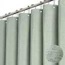 BTTN Sage Green Shower Curtain, Linen Textured Heavy Duty Thick Fabric Shower Curtain Set with 12 Plastic Hooks, Rust Resistant, Machine Washable, Hotel Spa Luxury Curtains for Bathroom Showers, 72x72