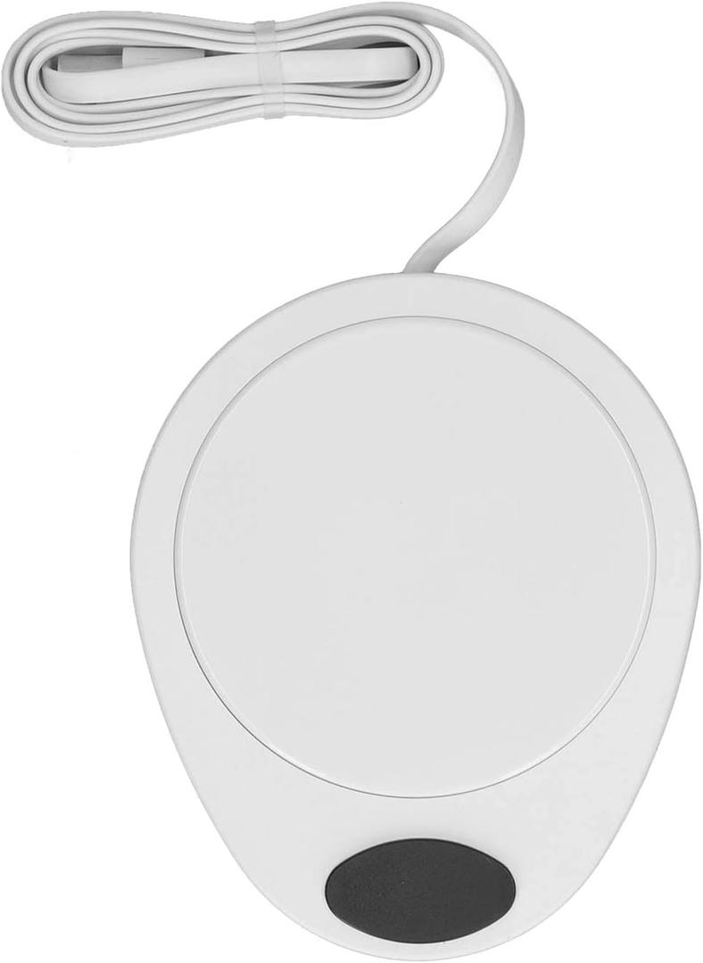 USB Mug Warmer Constant Temp Adjustable Electric Beverage Heating Plate for Ceramic Coffee Cups (White)