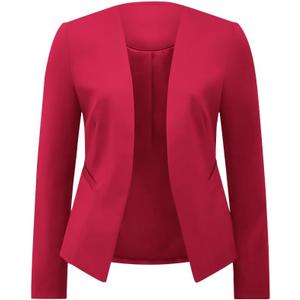 AGSEEM Full Lining Sweater Blazers for Women Long Sleeve Work Office Suit Jackets Blazer (Red, M)