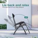 SereneLife Zero Gravity Lounge Chair Set of 2 Outdoor Reclining Patio Chairs with Rattan Side Table, Cup Holder & Pillow Foldable Lawn Chairs for Patio Furniture, Garden, Beach, or Indoor Relaxation, One Size