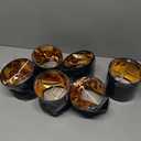 Wellmet Lamp Shades,Small Chandelier Shades ONLY for Candle Bulbs,Clip-on Drum Lampshades,Set of 6, 5.5"x 5.5"x5",Black Gold