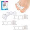 2Pairs Toe Separator & Toe Spacers for Men and Women, Bunion Corrector, Foot Alignment - Strengthening and Balance (Small)
