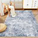 WITSHOCK 4x6 Area Rugs for Living Room : Machine Washable - Non Slip Modern Abstract Rug for Bedroom Under Dining - Stain Resistant for Household - Pet Owners (Blue)
