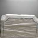 Leinuosen Dorm Twin Headboard with 2 Outlets White Leather Minimalist
