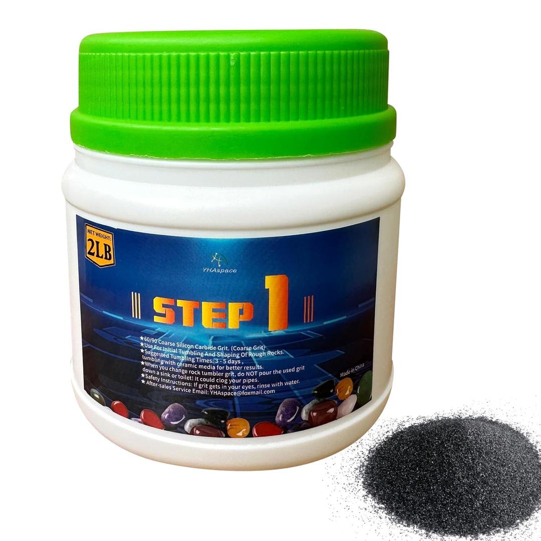 2 LB Coarse 60/90 Silicon Carbide Grit, Rock Tumbler Media Grit Refill, Rock Refill Grit Abrasive Media Step 1