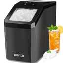 Aeitto Nugget Ice Maker Countertop, 55lbs/Day, Rapid Ice Release in 5 Mins, Large Capacity Chewable Ice Maker, Self-Cleaning with Stainless Steel Housing Ice Machine for Home Office and Party, Black