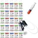 WYNK Halloween Party Decorations Supplies Halloween Blood Bags for Drink Pouches Reusable IV Bags for Drink Fill by Pump, Nurse Graduation Party PropsVampire Themed Birthday Party Decor (25 Pack) (25 bags/labels/clips +1Pump +1 syringe)