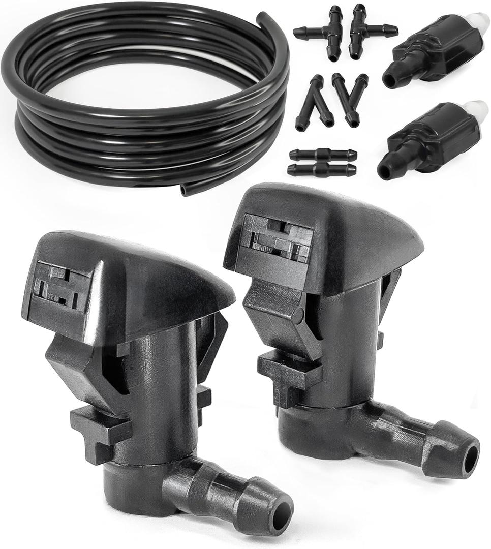 Click&Fit Windshield Washer Nozzles Extended Set compatible with Toyota Tacoma RAV4 1995-2005, Camry Corolla 4Runner 1988-2002, Celica 90-99, Echo – Repare Wiper water spray jets replaces 8538104030