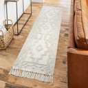 Uphome Boho Runners for Hallways 2' x 8', Washable Farmhouse Entryway Runner Rug, Cotton Tufted Bedroom Runner Rugs, Bohemian Tribal Throw Aesthetic Rug for Kitchen Doorway Bathroom Living Room, Beige