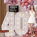 imprsv 4FT Marquee Numbers 40,DIY Light Up Numbers for 40th Birthday Decorations, Party Decorations,Anniversary Party Decor,Mosaic Number for Balloons Number 40,Pre-Cut Foam Board Kit