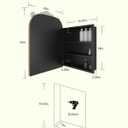 20"x30" Vintage Arched Bathroom Medicine Cabinet with Mirror, Hand-Painted Flower on Aluminum Frame Art Decor Medicine Cabinets Recessed / Wall Mounted, 2 Stable & Removable Shelves and 1 Organizer