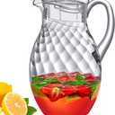 Amazing Abby - Bubbly Whirly Grand - Plastic Pitcher (96 oz, 3 Quart), Clear Water Pitcher with Lid, Fridge Jug, BPA-Free, Shatter-Proof, Great for Iced Tea, Sangria, Lemonade, Juice, Milk, and More
