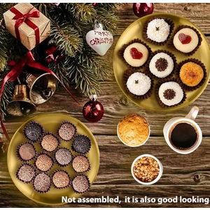 3 Tier Stainless Steel Cupcake Stand, Gold Metal Serving Tray Cake Holder Cake Display Stand for Holiday Dessert Table Decorations Birthday Party Wedding