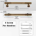 10 Pack Antique Brass Cabinet Pulls 5 Inch(128mm) Kitchen Cabinet Handles Solid Zinc Alloy Cabinet Hardware Drawer Pulls