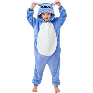 2 x Kids Onesie Animal Costume Christmas Costumes Unisex One Piece Cosplay Suit for Boys and Girls (Blue, M)