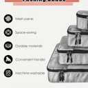 WTREE 4-Piece Packing Cubes Travel Accessories Set for Suitcases - Luggage Organizer Bags with Double Zipper - Mesh Top - Small/Medium/Large/Slim - Grey
