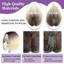 10" Clip in Bangs Hand-tied Base, 360 Clip In Hair Topper No Bangs Upgrade Handmade Hair Extensions (Natural Black)
