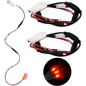 2 x Jutom 3 Pieces Halloween Glowing Eyes for Mask LED Light up Prop Eyes Glasses with Effects Controller (Red)