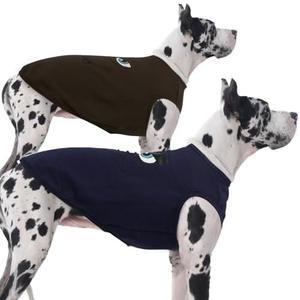 IECOii 2 Pack Pet Tank Top Tee Sleeveless| 4X-Large |Summer Dog Clothes Apparel,Pet Funny Costume Doggy T-Shirts Clothing for Large Dog Puppy Outfit Keep Body Heat Hot Weather Photo Shoot, Navy+Brown 4XL