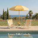 6FT Patio Beach Umbrella for Outdoor, UPF 50+ Sun Shade for Patio, Backyard, Garden, Pool and Beach, Tilt Adjustable, Portable, Harbour Mimosa