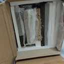 RUSTOWN Rustic Wood Wall Storage Cabinet with Two Sliding Barn Door, 3-Tier Decorative Farmhouse Vintage Cabinet for Kitchen Dining, Bathroom, Living Room, Dark Walnut