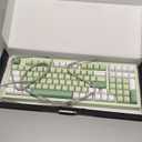 LEOBOG x Aula Gaming Keyboard, Wireless Creamy Keyboard, Bluetooth Computer Keyboards Ergonomic Typewriter Full Size with Number Pad Light Up RGB Backlit Tri-Mode BT/2.4GHz/USB-C - K99 Green