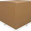 Amazon Basics Cardboard Moving Boxes for Packing and Shipping, Large Size, 20" x 20" x 15", Brown, 6-Pack