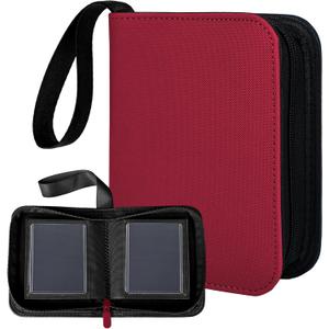1 Pocket Toploader Binder 40 Pockets One Pocket Mini Trading Card Album,Diamond Leather Small Card Binder for 3x4 Rigid Top Loaders,Portable TCG Photocard Holder