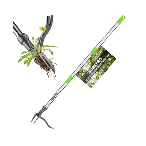 Weed Puller Tool with Long Adjustable Handle (33", 46"), Stand Up Heavy Duty Weed Remover- 4 Claw Steel Head & Foot Pedal for Easy Weeding, Detachable Dandelion Picker for Lawn/Yard/Garden