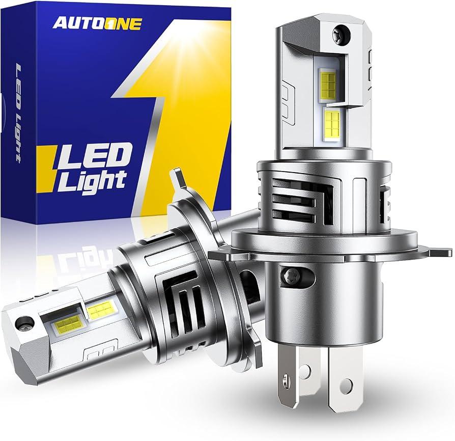 AUTOONE 9003 H4 HB2 LED Bulb, 50000LM 900% Brightness, Compact Design 99% Compatibility, Longer Lifespan, IP68, Quick Installation, Pack of 2