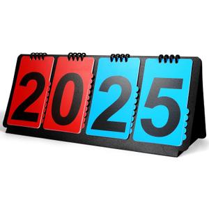 Scoreboard Score Flipper for Basketball/Baseball/Volleyball/Soccer/Softball, Portable Manual Flip Score Keeper with Detachable Numbers, 4-Digit Counter