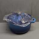 Mueller 6qt Enameled Cast Iron Dutch Oven, Heavy-Duty Casserole and Braiser Pan with Lid and Knob, Safe for All Cooktops, Aqua Blue