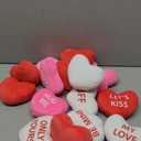 Kathfly 16 Pcs Valentine's Day Conversation Heart Plush Throw Pillows Candy Plush Conversation Hearts Valentines Stuffed Throw Pillow Decoration for Wedding Holiday Party Favors(White, Pink, Red)