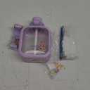 24 Oz Square Transparent Water Bottle, Cute Portable Travel Canteen with Adjustable Strap 700ml (Purple)