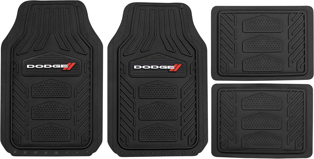 Dodge Weatherpro 4 Piece Floor Mats Set, Floor Mats by Plasticolor (001666R01), Black, One Size