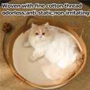 Instinct Basket, Stimulicat Cat Bed, Stimulicat Cat Bed Rope Cotton with Cushion, Eliminates Bed Rejection Round Pet Basket, Boho Catbed for Cats Handwoven Scratchable Breathable Weave (Large)