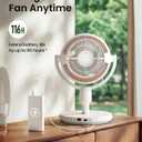 SwitchBot Smart Pedestal Fan, Rechargeable Oscillating Standing Fan for Bedroom, Corded & Cordless, Adjustable Height Floor & Desk Fan, 22dB, Remote & App, Works with Alexa,Google Home,HomeKit,Matter