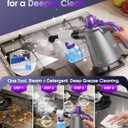 Handheld Steam Cleaner for Home, Pressurized Multi Purpose Steamer for Cleaning Upholstery Bed Furniture Couch Carpet Car with 14 Accessories & Safety Lock, Small Solution Tank for Grease
