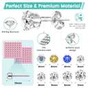 Professional Ear Piercing Kit with 63 Pairs of Cubic Zirconia Stones Ear Stud Earrings with Multi Purpose Black Reusable Ear Piercing Gun Silver Sticks for Salon & Home Piercings