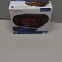 Timex Alarm Clock for Bedroom with FM Radio and 10 Station Presets, Clock Radio with Dual Alarms, USB Charger, Large Display, Sleep Timer, and Snooze  Black (T232B)