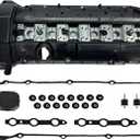 11121432928 Engine Valve Cover Kit W/Gasket&Bolts Compatible with BMW 323i 325i 328i 330i 525i 528i 530i X5 Z3 E46 E39 E53 M52/M54 2.5L 2.8L 3.0L 2001-08/2002 (Plastic)