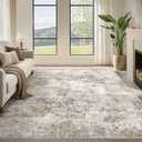 5x7 Washable Area Rug: Large Modern Abstract Rugs Soft Neutral Non Slip Ultra Thin Stain Resistant Indoor Carpet for Living Room Bedroom Dining Room Home Office(Brown)