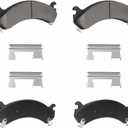 Front Semi-metallic Disc Brake Pads Set for Chevy Silverado 1500 HD/2500/3500 HD,Suburban/Avalanche/Express 2500,for GMC Sierra 1500 HD/2500/3500,Savana/Yukon XL 2500,for Cadillac DeVille,DTS