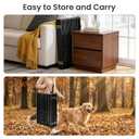 Full Metal Freestanding Dog Gate with Cat Door for Outdoor & Indoor,34" Tall Foldable Pet Fence,60" Extra Wide Free Standing Dog Gate for RV Camping,Stairs,Hallways,Doorways,Deck,Yard (3 Panels,Black)
