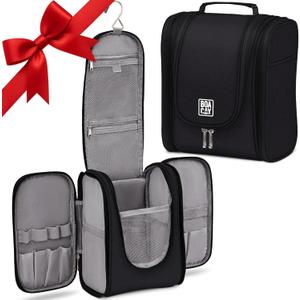 BOACAY Hanging Travel Toiletry Bag for Women and Men, Makeup Bag, Bathroom & Shower Organizer Kit for Accessories, Cosmetics, Travel Essentials