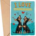 Doberman Pinscher Dog Card, Doberman Anniversary Card Funny, Dog Anniversary Card, For Husband, For Wife, Girlfriend, Boyfriend, Card For Dog Owners, Doberman Dog Lover Gifts, I Love Youuuu