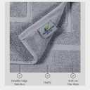 Feather & Stitch 2 Piece Towel Like Bath Mats (30x21 Inch) 100% Cotton Terry Bath Mats, Bathroom Shower Floor Mats [NOT A Bathroom Rug], Soft Absorbent Washable Mats (Grey)
