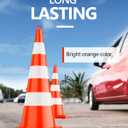 BATTIFE Traffic Safety Cones 36 Inch with Handheld, Orange Cones with Reflective Collar, Cones for Parking Lot, Sport & Driving Training, Road Safety, Construction Events (6 Cones)