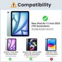 MoKo for New iPad Air 11 Inch Case with Keyboard 2025/2024 Released, Magic Detachable Folio Keyboard Cover with Pencil Holder for iPad Air 7th/6th/5th/4th Generation, Flowers Pink